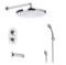Thermostatic Tub and Shower Faucet Set with Handheld and Rain Shower Head
